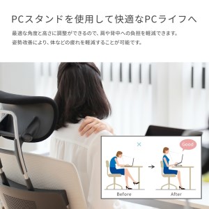 PCスタンド えび～にゃ印刷モデル ノート シルバー EBI-PCSTD01S-SV