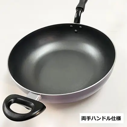 雪丸フライパン（いため鍋30cm） 雑貨 日用品 安全性 アルミ製 テフロン IH調理器 ガス火 両手 