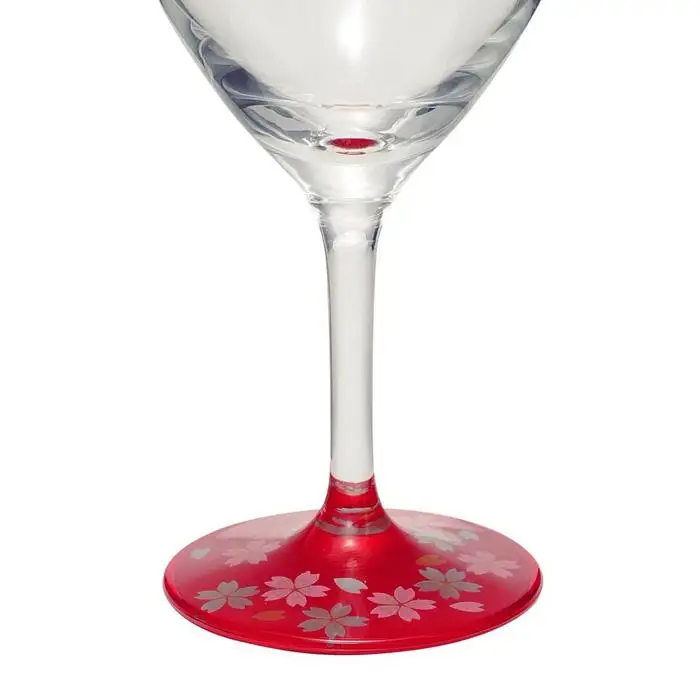 ぬりもん de Verre ワイングラス 蒔絵 桜 赤