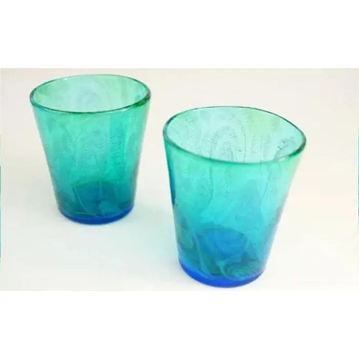 皿 琉球ガラス【沖縄県工芸士・松田英吉作】食器 10点セット：うず