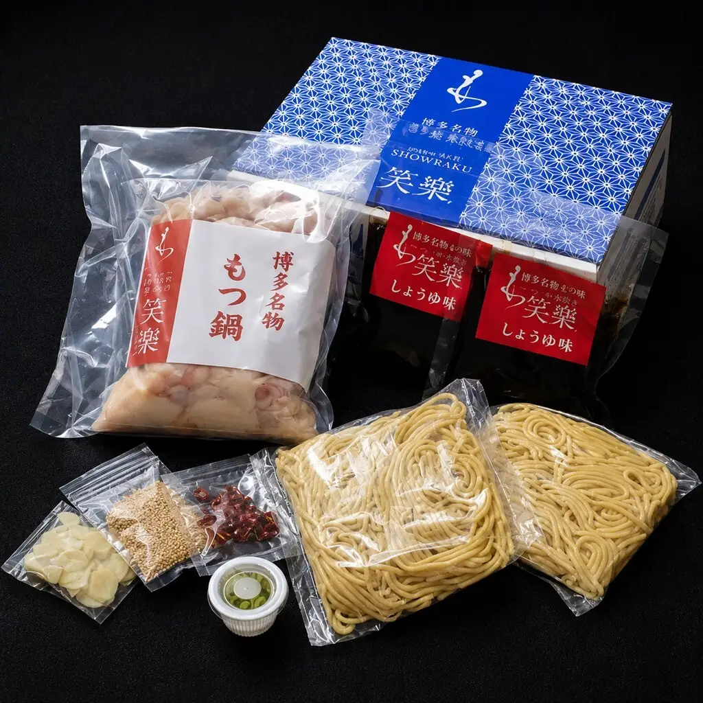 もつ鍋 博多 笑楽 和牛もつ鍋 セット 醤油味 4～5人前 もつ鍋