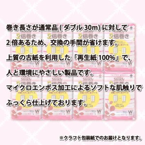 定期便 トイレットペーパー 年 3 回 4 ヶ月毎 ダブル 無香料 2倍巻き 長持ち 48ロール 6ロール 8パック 日用品 雑貨 再生紙  備蓄 防災 リサイクル エコ 消耗品 生活雑貨 生活用品 鶴見製紙 沼津