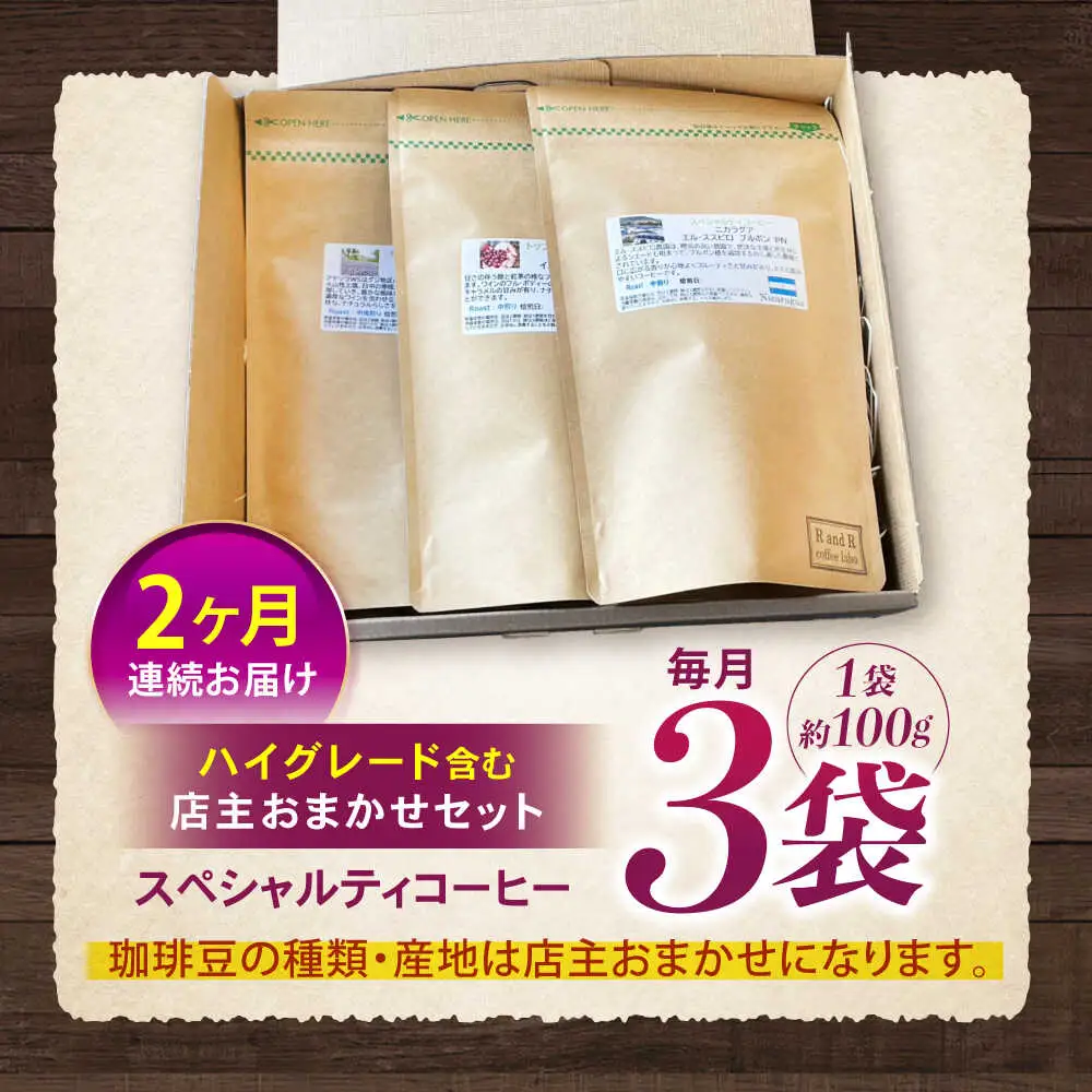 【2回定期便】自家焙煎ハイグレードコーヒーを含むおまかせセット(豆のまま) / ハイグレードコーヒー ブレンド コーヒー 豆 / 諫早市 / R and R coffee labo [AHCJ038]