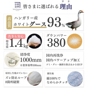 羽毛布団 ブルー シングル ハンガリーホワイトグースダウン93％ 布団 アヌビス