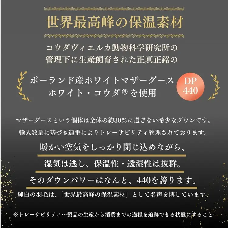 羽毛布団 ダブル ポーランド産マザーホワイトグースダウン95％ ホワイトコウダ 布団 ロジック
