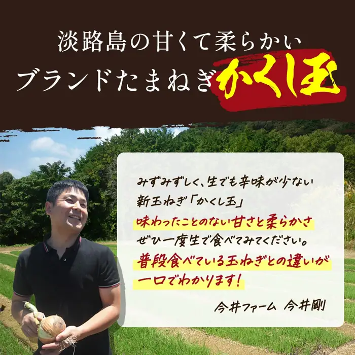 今井ファームの淡路島たまねぎ「かくし玉」 2kg　玉ねぎ