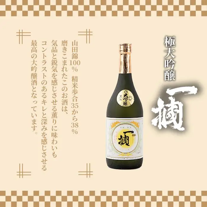 紀州の地酒　大吟醸　一掴　　大吟醸　紀伊国屋文左衛門　黒　紀州塗り　ぬりもんde Verreグラス2個セット