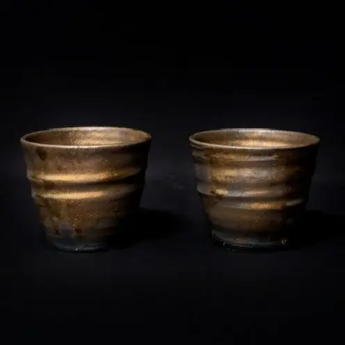 【datta.沖縄南の島陶芸工房】金ロックカップペアセット