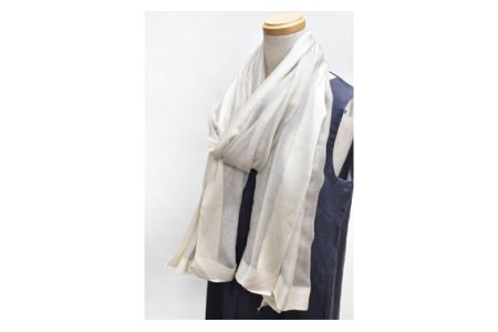 No.254 シルクカシミヤストール　「Frame」white【n0254_mut_A】