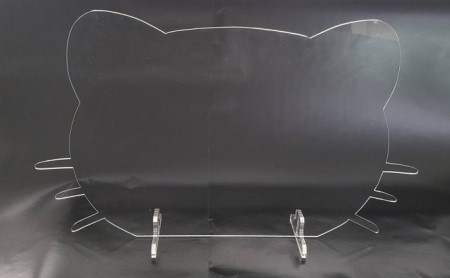 アクリル ネコ パーテーション 雑貨 日用品 クリア 手作り スタンド 飛沫 感染予防 猫 