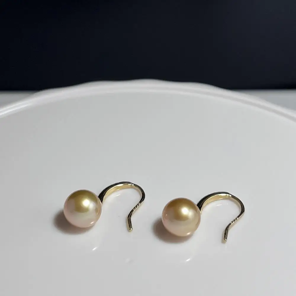 【奄美パール】白蝶真珠 7mm K18イエローゴールドピアス2470