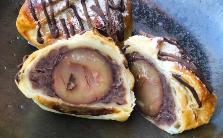 【数量限定】渋皮栗と粒あんのパイ 5個入 | 中津菓子かねい 冷凍発送 和スイーツ チョコパイ チョコパン デニッシュ あんこ 和菓子 お菓子 おやつ 栗パイ