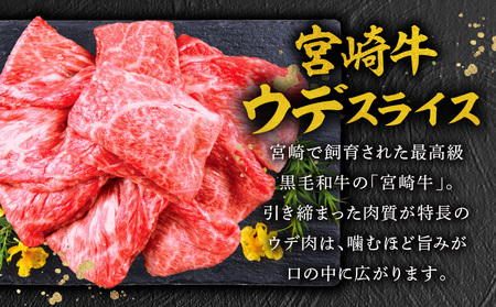 宮崎牛ウデスライス400g×2 宮崎県産黒毛和牛こま切れ100g×2 宮崎牛 ウデ こま切れ
