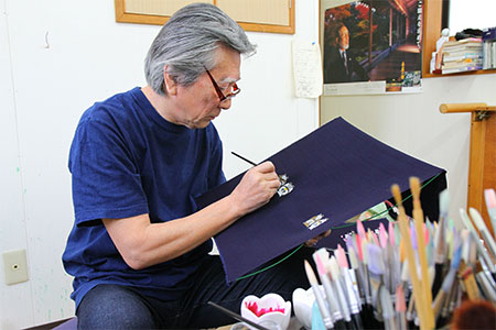 天然藍染小物セット ポーチ・手描きしおり(ふくろう柄) 工芸品 工芸品 工芸品 工芸品 工芸品  I12 
