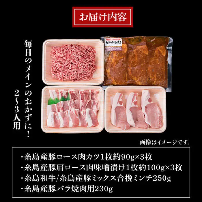 【使いやすい豚肉＆牛肉セット】毎日のメインのおかずを彩る 精肉 セット 4種 ( 約1kg ) 2-3人前 4種 糸島市/糸島ミートデリ工房 [ACA200]