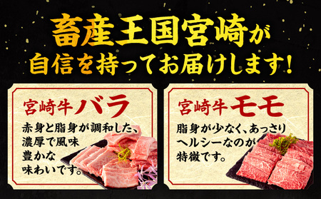 宮崎牛バラ焼肉400g×1、宮崎牛モモ焼肉400g×1、宮崎県産豚バラ焼肉500g×1、宮崎県産黒毛和牛こま切れ100g×2 牛肉 宮崎牛 黒毛和牛 