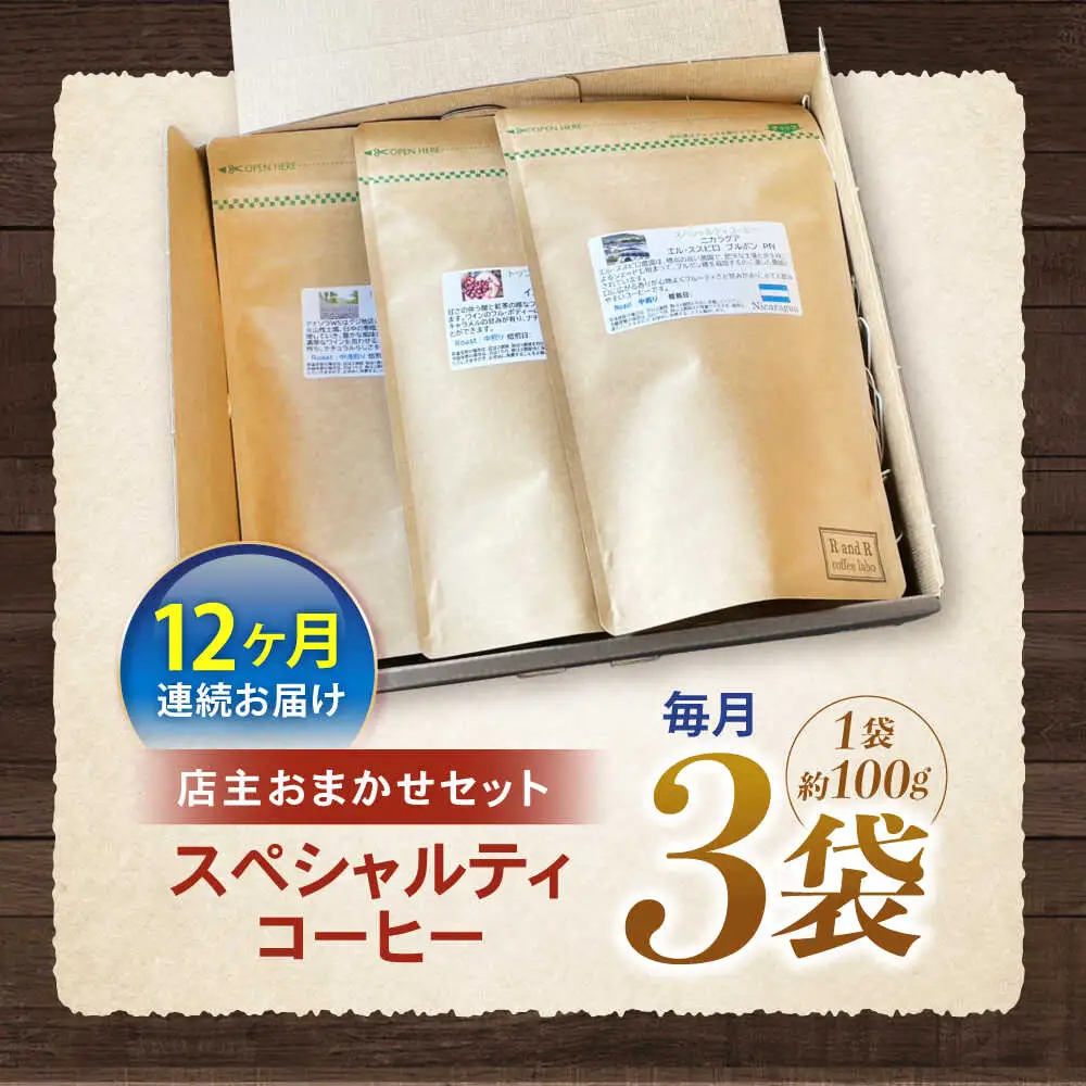 【12回定期】便挽き方が選べます！自家焙煎スペシャルティコーヒーおまかせセット(中挽き) / スペシャルティコーヒー ブレンド コーヒー 中挽き / 諫早市 / R and R coffee labo [AHCJ015]