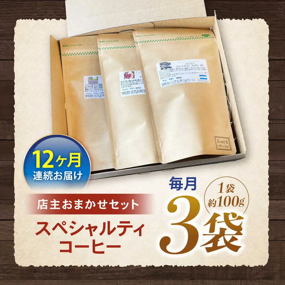 【12回定期便】自家焙煎スペシャルティコーヒーおまかせセット(豆のまま) / スペシャルティコーヒー ブレンド コーヒー / 諫早市 / R and R coffee labo [AHCJ026]