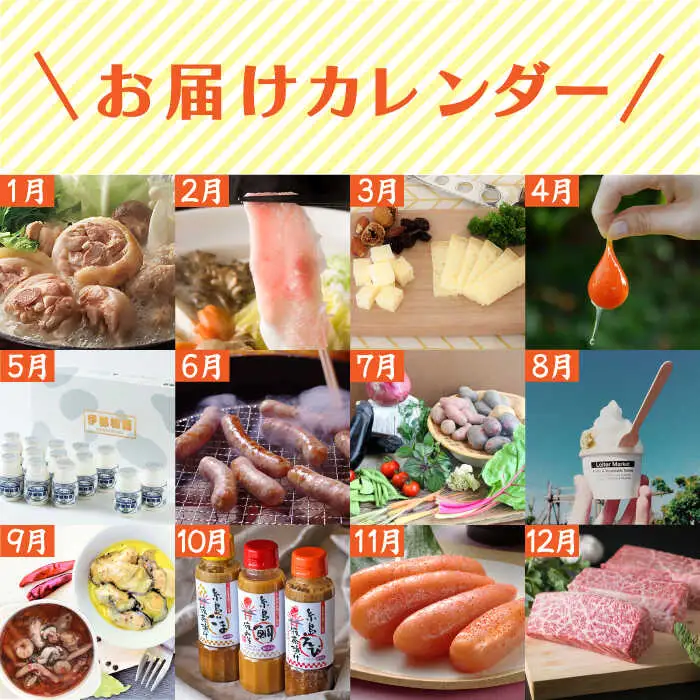 【全12回定期便】糸島ガッツリお楽しみ定期便（水炊き / しゃぶしゃぶ / チーズ / 卵 / ヨーグルト / ウインナー / 野菜 / お茶漬け / 明太子 / スイーツ / 牛肉 / 豚肉 ） 《糸島》 [AAH002] ランキング 上位 人気 おすすめ 定期便 毎月 お楽しみ