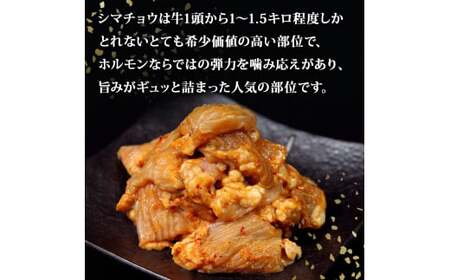 ホルモン 牛シマ腸 辛みそ味 1.8kg（300g×6パック） 〈希少部位〉 冷凍 小分け 牛ホルモン シマチョウ シマ腸 味付 ホルモン 焼肉 バーベキュー BBQ おつまみ 宮城県 東松島市 オンラインワンストップ 対応 自治体マイページ 佐利 G