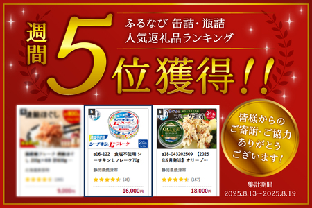 食塩不使用シーチキンLフレーク　70g　24缶 (a18-115)