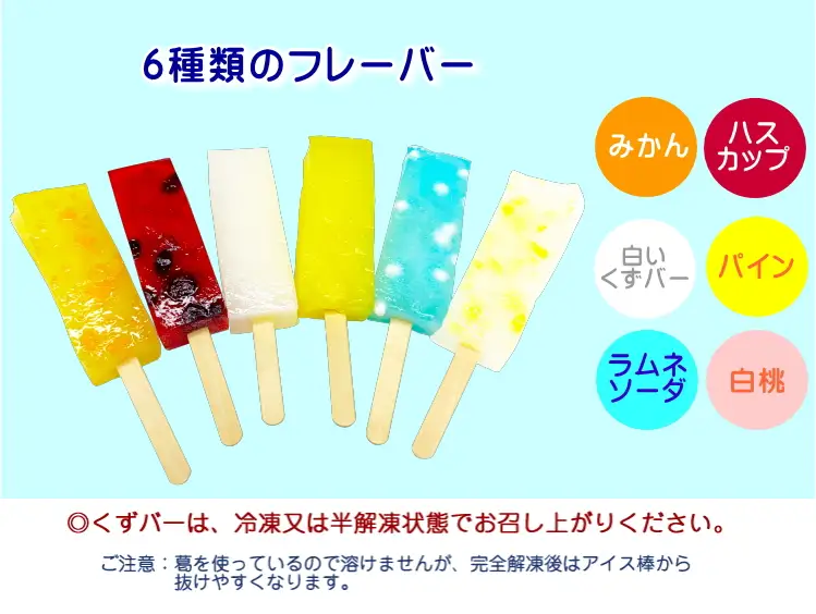 ＜ 9月10日までの受付 ＞ 葛 を 使った 溶けない アイス 『 くずバー 』 10個 入 夏季限定 アイスキャンディー ハスカップ パイン みかん ラムネ 白桃 乳酸菌 飲料 風味 新食感