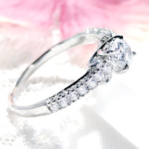 140-9-3 指輪 PT900 プラチナ ダイヤモンド 計 0.63ct 【 VVS1 G Verygood 】 リボン 結び 和風 【保証書・ソーティングカード付】 【 f199-pt 】 ALPAZ073