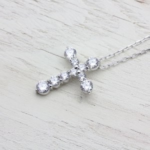 120-9-2 ネックレス PT900 プラチナ クロス ダイヤモンド 1.0ct スウィートテン ペンダント 【 f020-pt 】 ALPAZ074