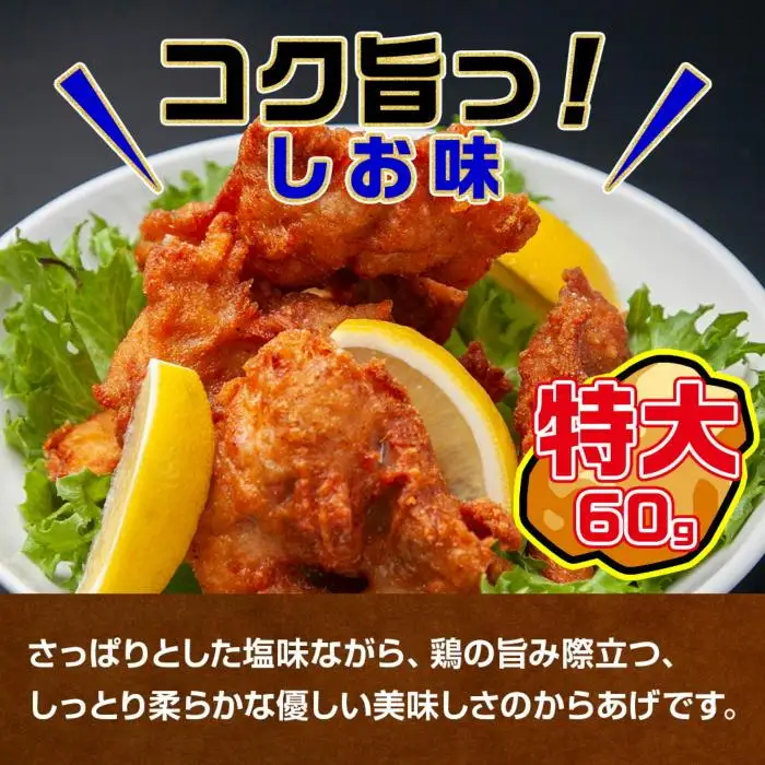 どでか味付けから揚げ うま塩味 500g 唐揚げ からあげ から揚げ しお 塩 揚げ物 冷凍 惣菜 簡単 調理 肉 おかず 味付き 野崎フーズ 新潟県 南魚沼市｜チルド