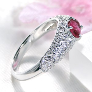 90-9-3 指輪 PT900 プラチナ リング ルビー ダイヤモンド 0.85ct パヴェ ダイヤ 【f158-pt】 ALPAZ066