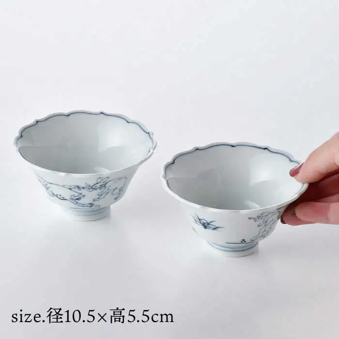 【波佐見焼】鳥獣戯画 小鉢 ペアセット 食器 皿 【洸琳窯】 [GE48] 波佐見焼