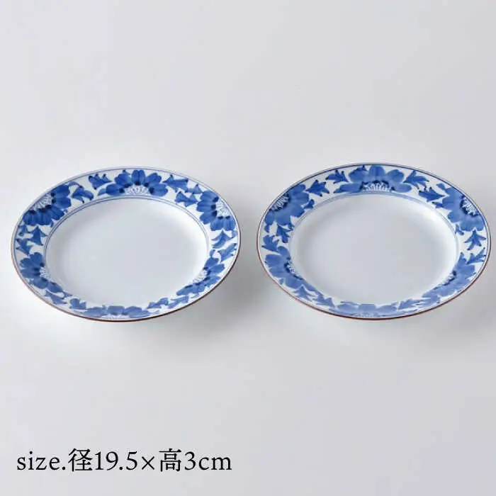 【波佐見焼】洋花紋 花柄 6寸皿 20cm プレート 2枚セット 食器 皿 【洸琳窯】 [GE53] 波佐見焼