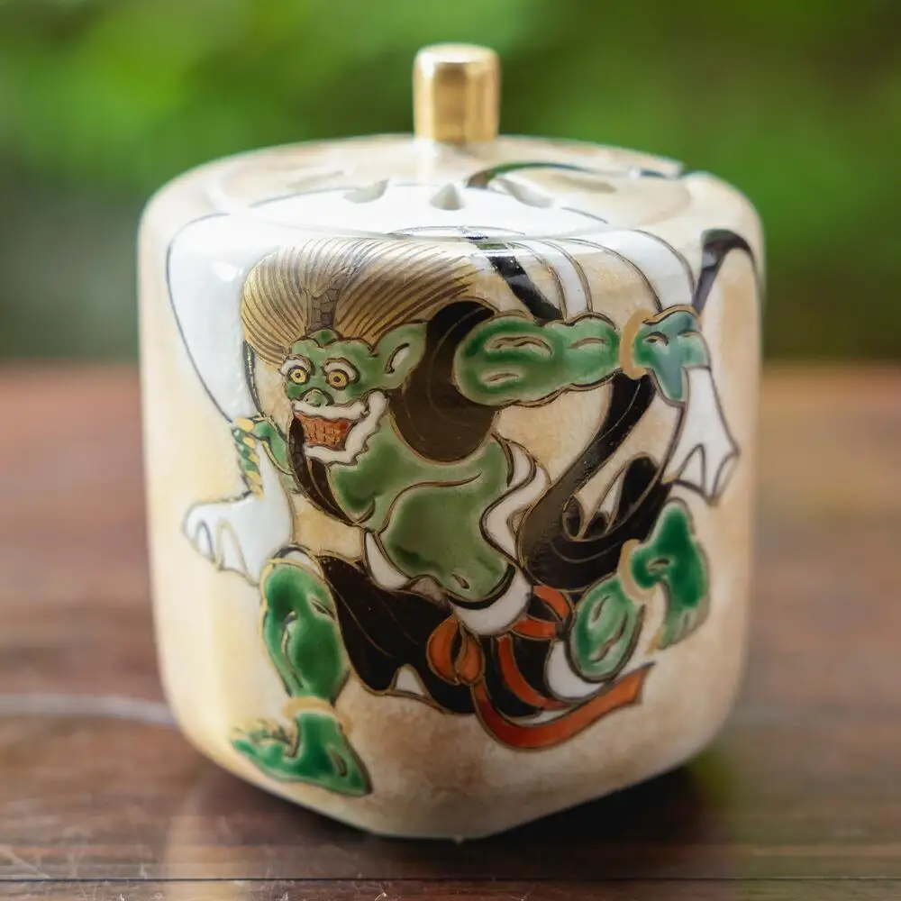 【小手鞠窯】香炉(風神雷神)｜京都 京焼 工芸品 人気［ 京都 京焼 清水焼 工芸品 人気 おすすめ 伝統工芸 お取り寄せ 通販 送料無料 ふるさと納税 ］