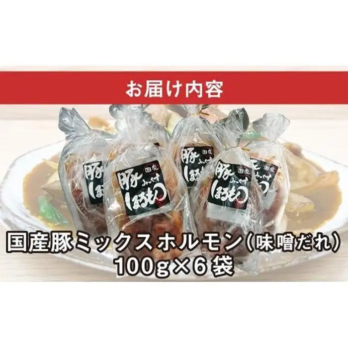 【ビールがすすむ】豚ミックスホルモン（味噌だれ）6パック お肉の旨み弾力  おつまみ