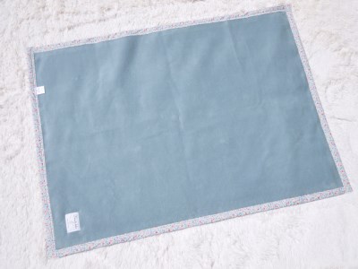 名入れ可 綿100% ベビー毛布 (アッシュグリーン／花) 85×115cm 毛布の町泉大津市産 N-MM400 [3338] | ベビーブランケット ベビーブランケット