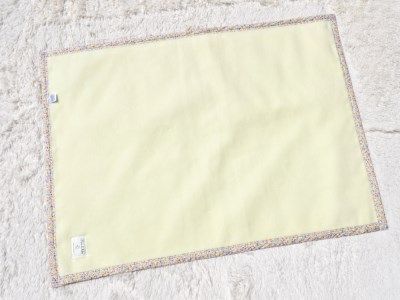 名入れ可 綿100% ベビー毛布 (クリームイエロー／花) 85×115cm 毛布の町泉大津市産 N-MM400 [3340] | ベビーブランケット ベビーブランケット