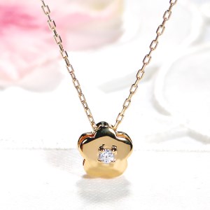 35-9-3 ネックレスK18YG ダイヤモンドブルーダイヤ0.26ct フラワーモチーフリバーシブルペンダント伏せ込み裏ダイヤ【f171-k18yg-2】 ALPAZ037