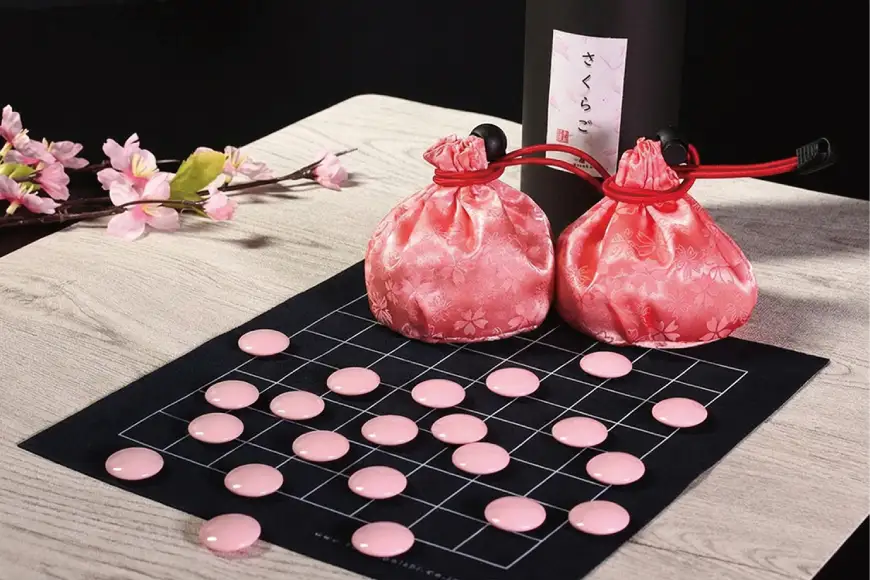日向特製はまぐり碁石　カラー碁石「さくらご、すみれご、まりぃご」(ピンク、紫、黄)３種セット