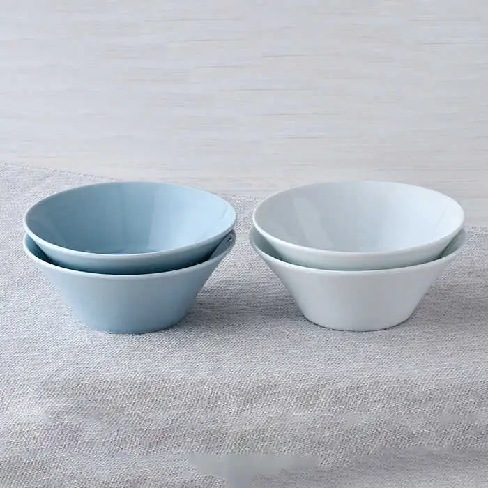 【波佐見焼】高台小鉢 ブルー ホワイト 4個セット 食器 皿 【舘山堂】 [RC35]  波佐見焼