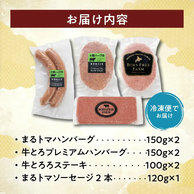 十勝スロウフード 焼くだけ！ セット 【 トマト とろろ ハンバーグ 食べ比べ セット 牛肉 肉 ステーキ ソーセージ 冷凍 おつまみ BBQ アウトドア お取り寄せ 北海道 清水町  】_S006-0013