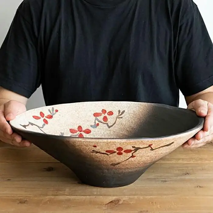 【信楽焼・明山】赤絵付楕円手洗鉢(W40cm)　washbowl-10 (176777-40037157)