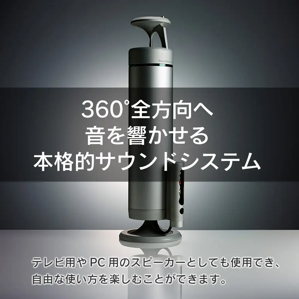 スピーカー オーディオ 全方位 無指向性 Egretta エグレッタ TS550F デスクトップサイズ全方位スピーカー オオアサ電子 アンプ搭載 2本1組_OE025_008