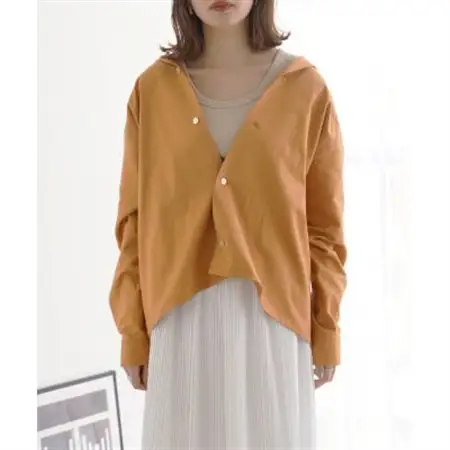Kinudian パジャマシルクシャツ オレンジ フリーサイズ　ユニセックス　リラックスコーデ_装飾品・工芸品 女性・レディース 洋服   装飾品・工芸品 男性・メンズ 洋服 _【1313176】