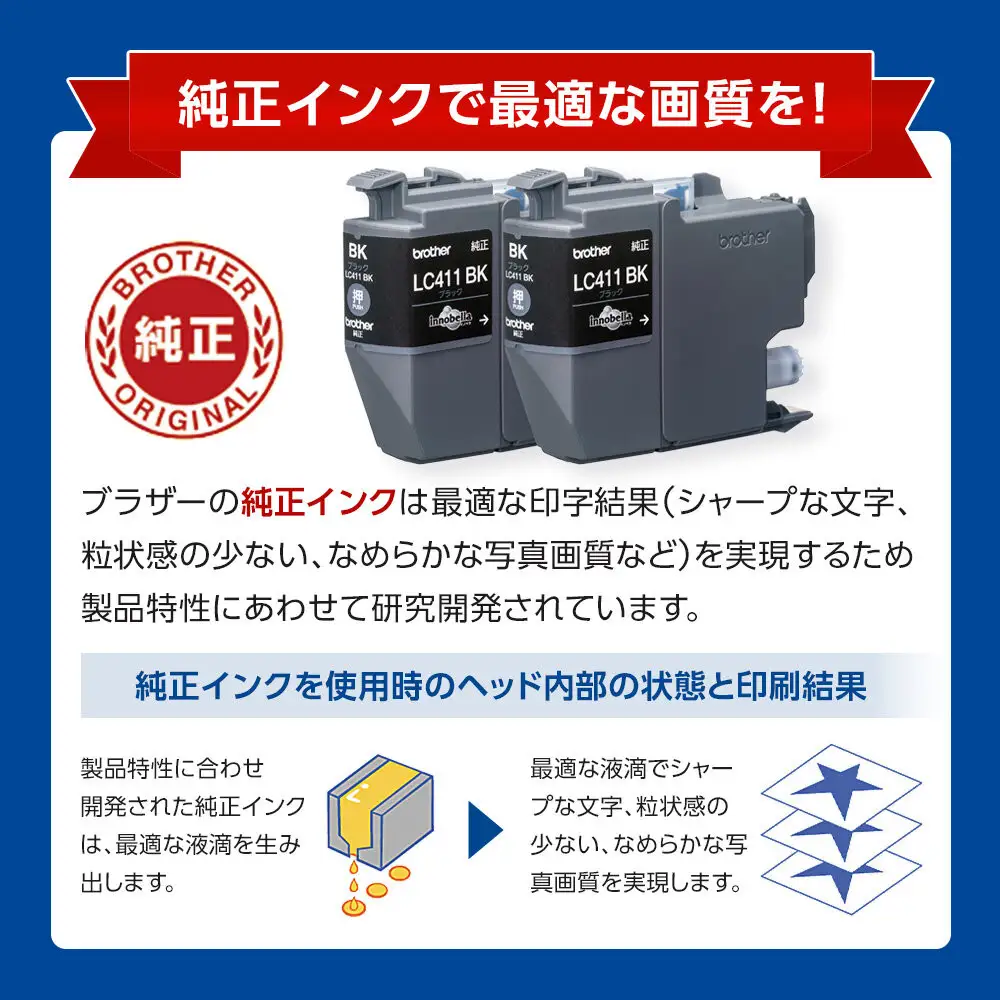 【ブラザー　純正インクカートリッジ】LC411BK-2PK