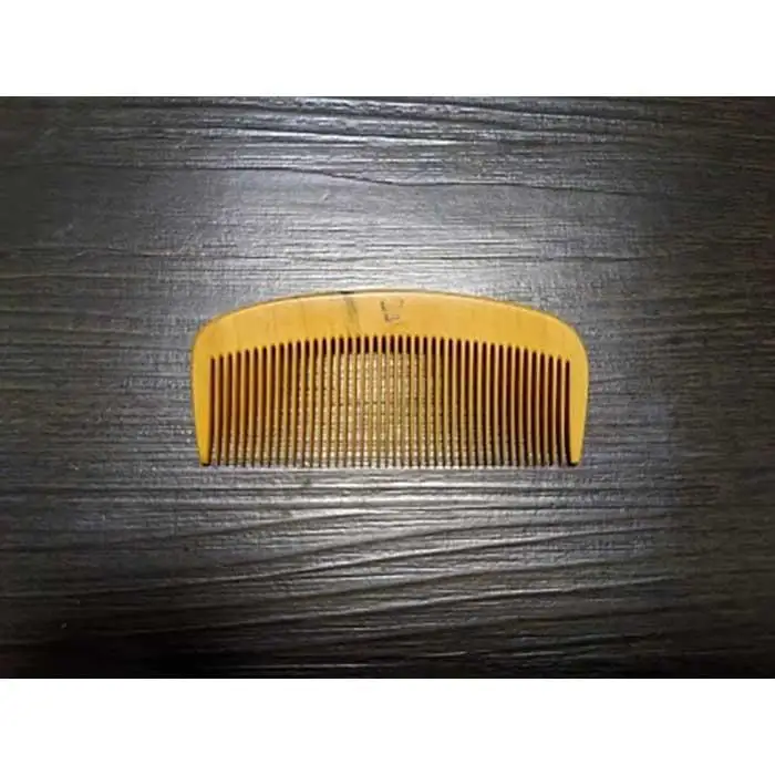 つげ櫛の櫛留商店　本つげ材とき櫛（細歯）袋付　※約８.２ｃｍ