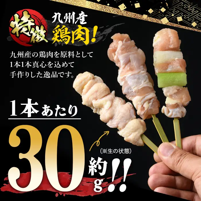 【定期便】＜生冷凍＞九州産焼鳥　50本×3か月　5種盛　小分け 焼鳥 【00-079-04-TK】