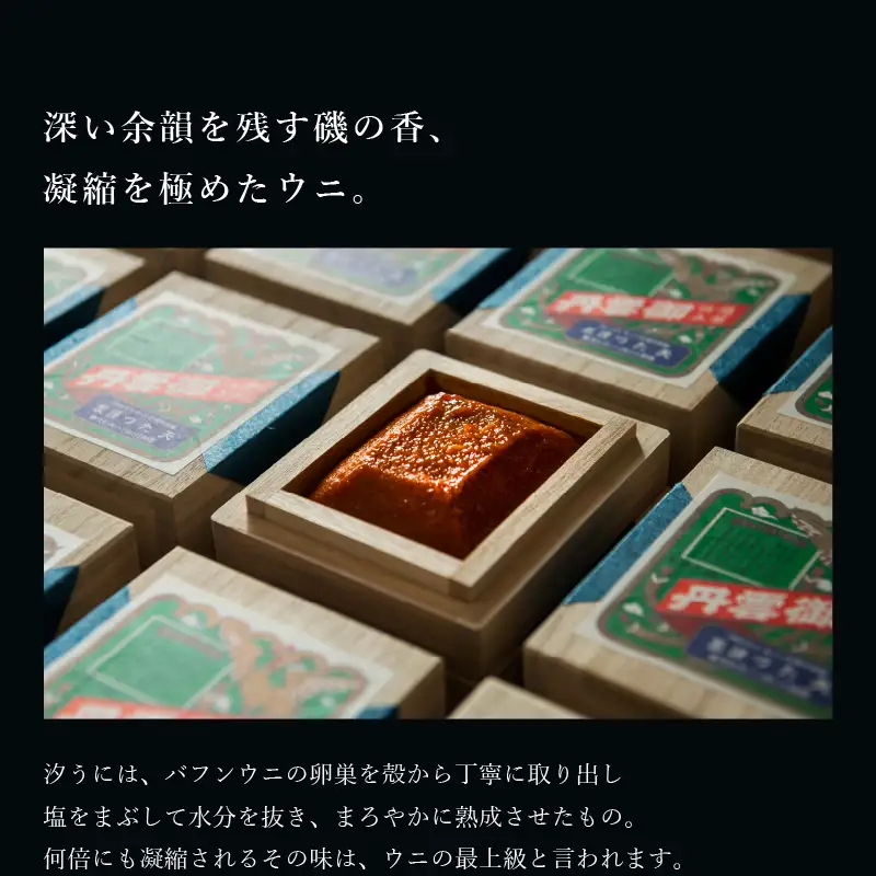 福井「塩うに」熟成濃厚ウニ 日本三大珍味の一つ 「越前仕立て汐うに」 桐箱入り 34g｜雲丹 珍味 おつまみ 酒 [D-4613]