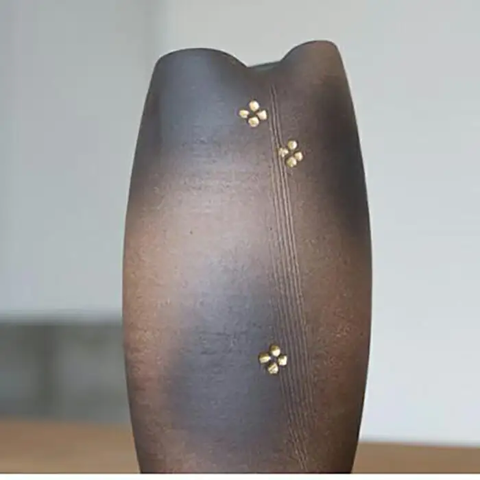 小花金彩投入花器　B93-12　信楽焼・明山 (176778-40037352)