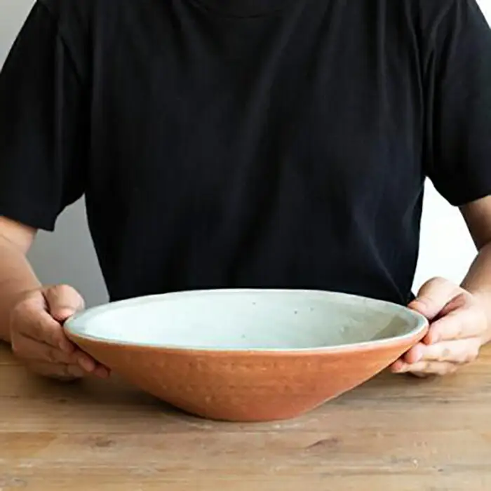 火色楕円手洗鉢(W30cm)washbowl-03　信楽焼・明山 (176778-40037353)
