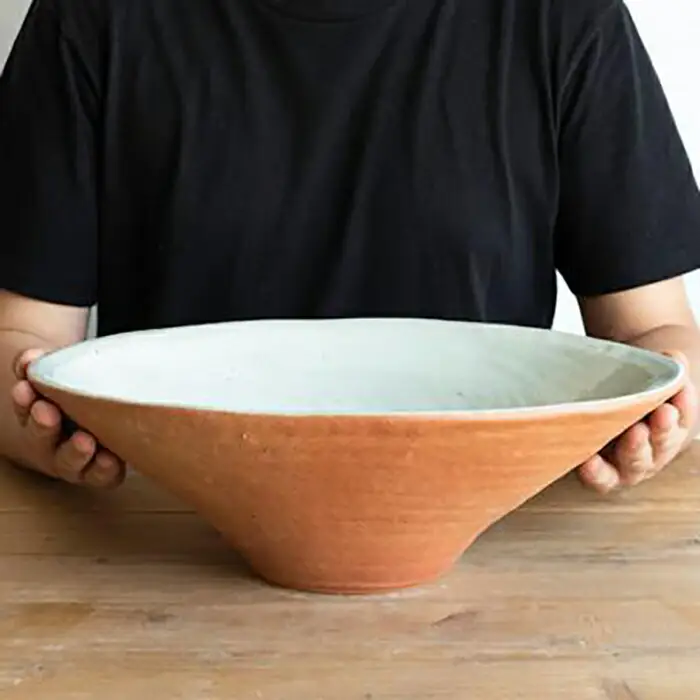 火色楕円手洗鉢(W40cm)washbowl-02　信楽焼・明山 (176778-40037354)
